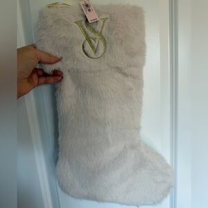 Victoria's Secret Cream and Gold Holiday Stocking